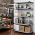 Thumbnail image #2 for Quantum 72-Inch Wide x 21-Inch Deep x 86-Inch High 304 Stainless Steel Solid Shelving Starter Kit with 4 Shelves
