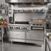 Thumbnail image #2 for Garland GFE Starfire Pro 60-Inch Gas Restaurant Range with 6 Open Burners, Right-Side 24-Inch Raised Griddle/Broiler, and 2 Standard Ovens