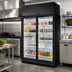 Thumbnail image #2 for True TRM Series Two-Section Medium Temperature Glass Door Retail Merchandiser, Black Exterior, White Interior