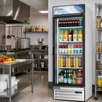 Thumbnail image #2 for Everest Refrigeration EMGR20 20 Cu. Ft. One-Section Glass Door Merchandiser Refrigerator, White, Self-Contained Bottom-Mounted Refrigeration