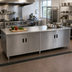 Thumbnail image #2 for Advance Tabco 96-Inch x 36-Inch Enclosed Work Table with Cabinet Base, Hinged Doors, and 14-Gauge 304 Stainless Steel Top
