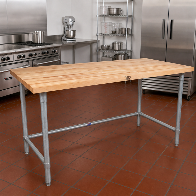 Product image #2 for John Boos JNB16A 84-Inch x 36-Inch Wood Top Work Table with Galvanized Base
