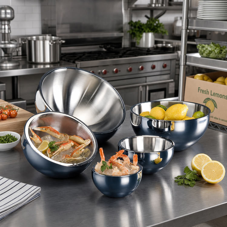Product image #2 for American Metalcraft AB6 Angled Double-Wall Stainless Steel Serving Bowl, 23 oz., 6-Inch