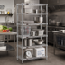 Thumbnail image #2 for Eagle Group 5-Tier Wire Shelving Starter Unit with QuadTruss Shelves, Stainless Steel Finish