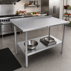 Thumbnail image #2 for John Boos Stallion ST6R1.5-2472GSK-X Stainless Steel Work Table, 72 x 24 Inches, 16-Gauge 300 Series Top, 1-1/2-Inch Backsplash, Galvanized Base