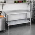Thumbnail image #2 for Duke 48 Inch x 24 Inch Stainless Steel Work Table with 1-1/8 Inch Riser and Galvanized Undershelf