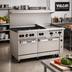 Thumbnail image #2 for Vulcan Endurance 60-Inch Gas Restaurant Range with 6 Open Burners, 24-Inch Manual Griddle, and 2 Standard Ovens