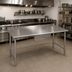 Thumbnail image #2 for Budget Series 430 Stainless Steel Work Table with Rear Up-Turn and Crossrails, 60 x 36 Inches