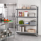 Thumbnail image #2 for Cambro Camshelving® Elements EXA244264S4480 4-Tier Solid Polymer Add-On Shelving Unit, 24 x 42 x 64 Inches, Speckled Gray