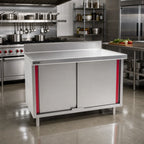 Thumbnail image #2 for Eagle Group Spec-Master CB2484SEM-BS 84-Inch Enclosed Stainless Steel Work Table, 14-Gauge 304 Top, 4-1/2-Inch Backsplash