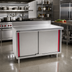 Thumbnail image #2 for Eagle Spec-Master Marine Series 84-Inch Stainless Steel Enclosed Work Table with Cabinet Base and Sliding Doors