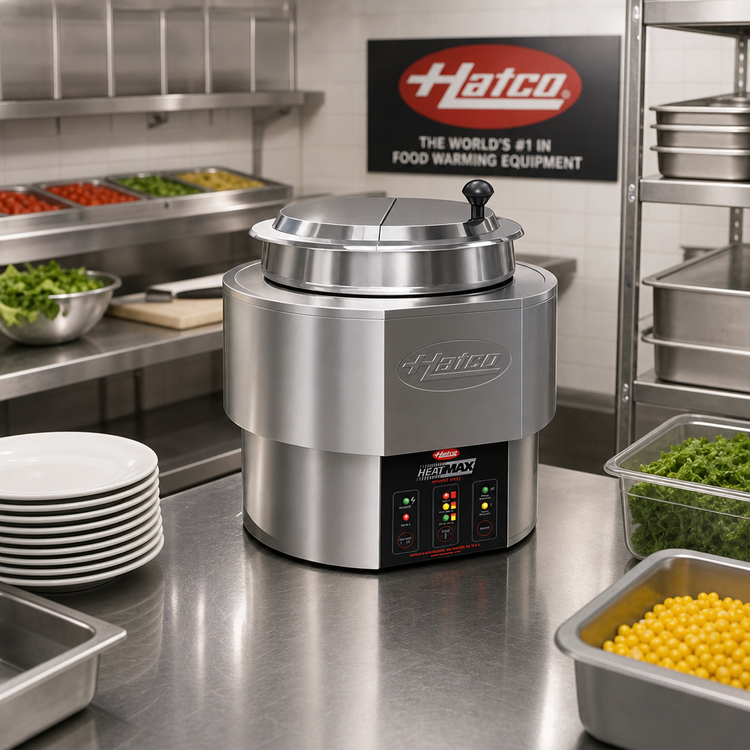 Product image #2 for Hatco RHW-1 Round Countertop Dry Heated Well Food Warmer, 11 Qt.