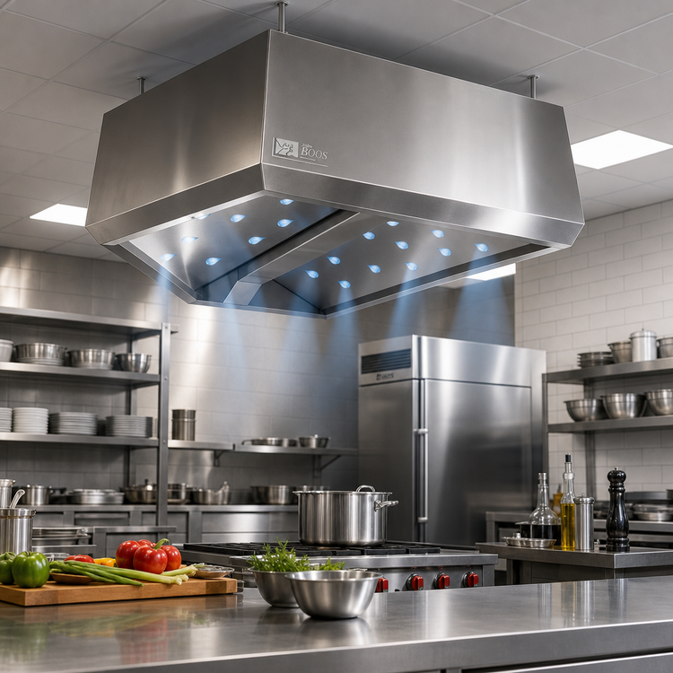 Product image #2 for John Boos 42 x 42 x 25 Inch Ventless Condensate Hood, Ceiling Mount, Stainless Steel