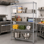 Thumbnail image #2 for Quantum WR63-3060S-5 Wire Shelving Starter Kit, 5 Shelves, 304 Stainless Steel, 60"W x 30"D x 63"H