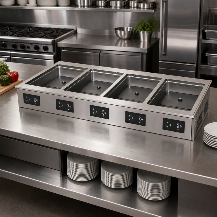 Product image #2 for Vollrath Four-Well Induction Dry Hot Food Well Drop-In, 54-3/4 in. W, 208-240V