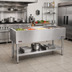 Thumbnail image #2 for Eagle Group SCP-4 Stationary 4-Pan Open Base Ice Cooled Cold Pan Serving Counter