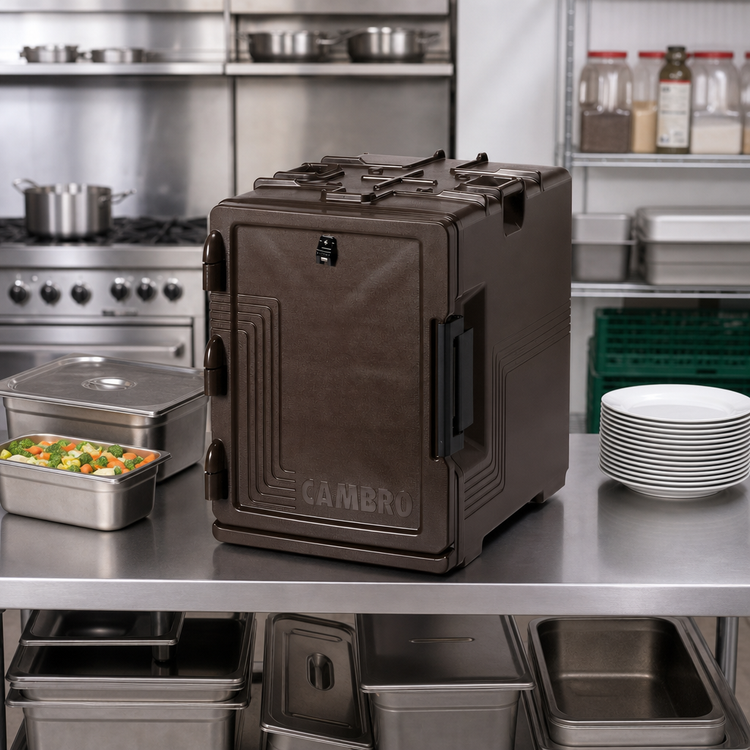 Product image #3 for Cambro Ultra Pan Carrier® S-Series Front-Loading Insulated Pan Carrier, 4 Full-Size Pan Capacity, Dark Brown