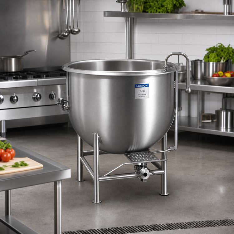 Product image #2 for Legion LT-30 Stationary 30-Gallon Direct Steam Kettle
