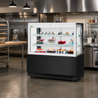 Thumbnail image #3 for Turbo Air TBP60-54FN-W(B) 59-Inch Full-Service Refrigerated Bakery Display Case with Straight Glass Front, 21.8 Cu. Ft., 2 Shelves