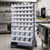 Thumbnail image #2 for Quantum Double-Sided Louvered Rack with Casters and Bins, 36 x 30 x 72 Inches, 1200 lb Capacity