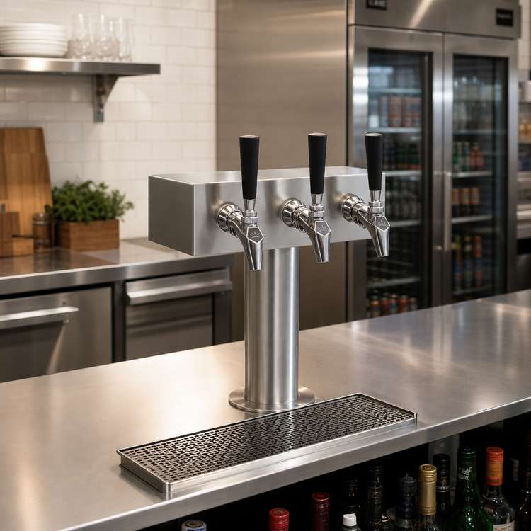 Product image #2 for Krowne T-Head 3-Faucet Glycol-Cooled Beer Tower with 12-Inch Long Box
