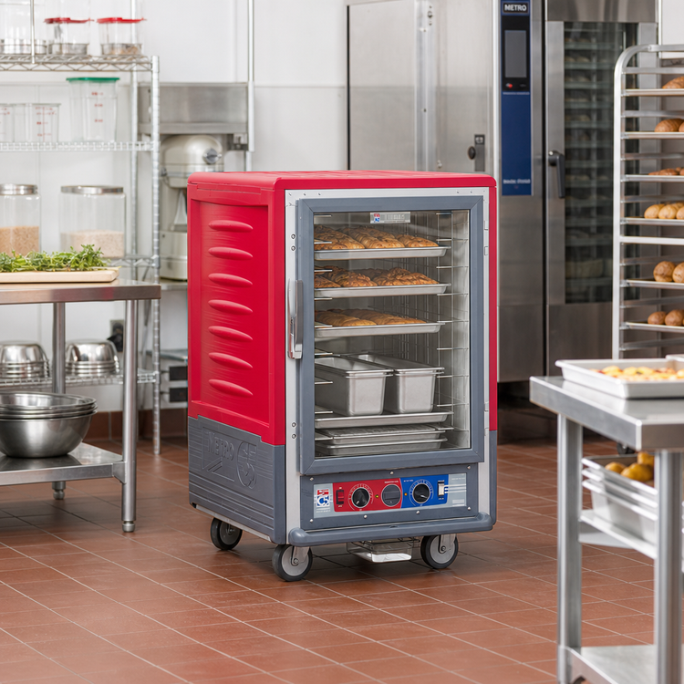 Product image #2 for Metro C5 3 Series Insulation Armour Mobile 1/2-Height Combination Heated Holding and Proofing Cabinet with Clear Polycarbonate Door and Lip Load Slides