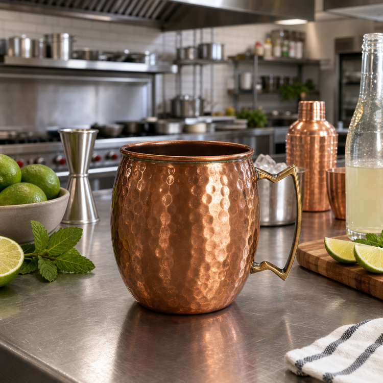 Product image #3 for American Metalcraft 14 oz Antique Copper Hammered Moscow Mule Mug