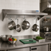 Thumbnail image #2 for BK Resources Premium Wall-Mounted T-304 Stainless Steel Pot Rack Overshelf, 84 Inch x 12 Inch