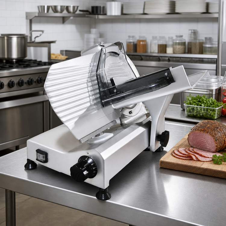 Product image #2 for Trento 9-Inch Manual Gravity Feed Meat Slicer, 1/4 HP, Belt Driven