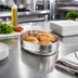 Thumbnail image #2 for Silver Hammered Aluminum Oval Entrée Basket, 25 oz.