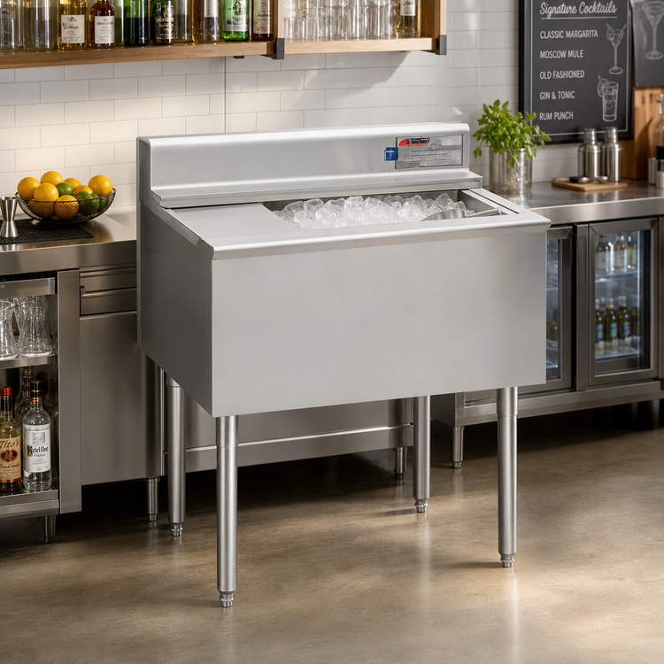 Product image #2 for 2200 Series 36-Inch Underbar Ice Bin/Cocktail Unit with 7-Circuit Cold Plate, 101 lb. Capacity
