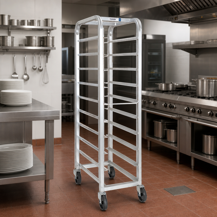 Product image #2 for Channel Lifetime Tough All-Welded Extra Heavy-Duty Aluminum End-Load Platter Rack Cart for 18-Inch Platters