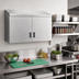 Thumbnail image #2 for Advance Tabco Wall-Mounted Enclosed Stainless Steel Cabinet with 2 Hinged Doors and Intermediate Shelf, 36 x 15 Inches