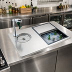 Thumbnail image #2 for Krowne WS-2 27-Inch Drop-In Stainless Steel Water Station/Ice Bin with 8-Inch Push-Back Glass Filler