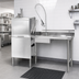 Thumbnail image #2 for Eagle Group 72-Inch Straight Soiled Dishtable with 20 x 20 x 5-Inch Pre-Rinse Sink, 8-Inch Backsplash, Right-to-Left Operation