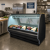 Thumbnail image #2 for Howard-McCray 40E Series Remote Curved Glass Fish and Poultry Refrigerated Display Case, 75-1/2 Inch Wide, Black Exterior/White Interior, LED Lighting