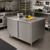 Thumbnail image #2 for BK Resources 304 Stainless Steel Chef Table with Cabinet Base, Hinged Doors & Lock, 48 x 30 x 34-3/4 Inches
