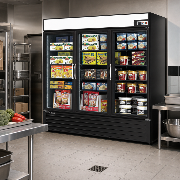 Product image #2 for Turbo Air TGF-72FAB-N Three-Section Glass Door Freezer Merchandiser