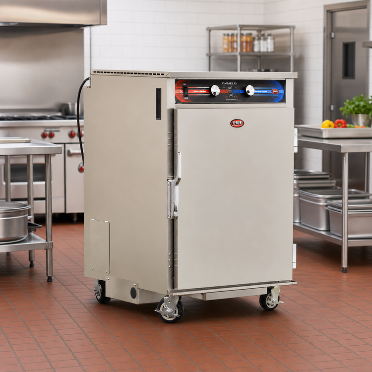 Product image #3 for FWE Clymate IQ PHTT-6 Mobile Heated Humidity Holding Cabinet with 6 Universal Tray Slides