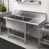 Thumbnail image #2 for John Boos Pro-Bowl 2-Compartment Stainless Steel Sink with Right Drainboard and 10-Inch Backsplash