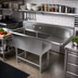 Thumbnail image #2 for John Boos Pro-Bowl 2-Compartment Stainless Steel Sink with Right Drainboard and 10-Inch Backsplash