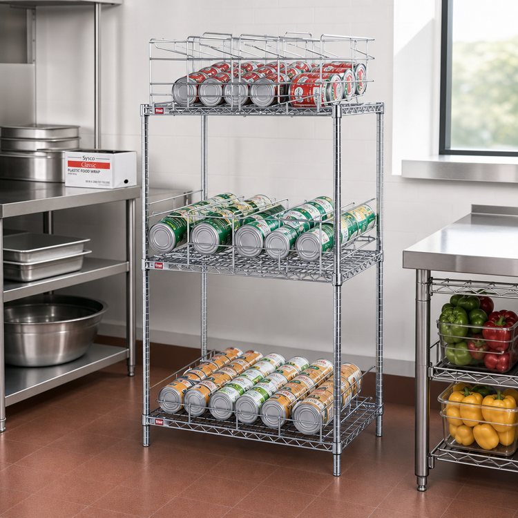 Product image #2 for Eagle Group 3-Tier Stationary Can Rack Storage System for #10 Cans, 124-Can Capacity