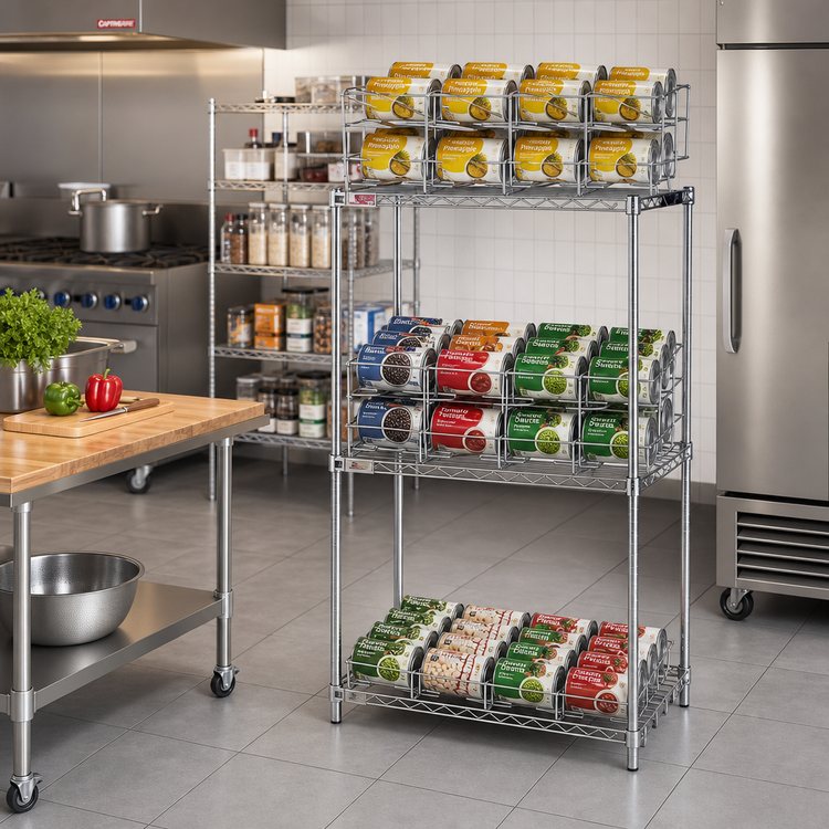 Product image #2 for Eagle Group 3-Tier Stationary Can Rack Storage System for #10 Cans, 124-Can Capacity