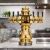 Thumbnail image #2 for Glastender Braumeister 5-Faucet Countertop Air-Cooled Draft Dispensing Tower, Polished Brass Finish