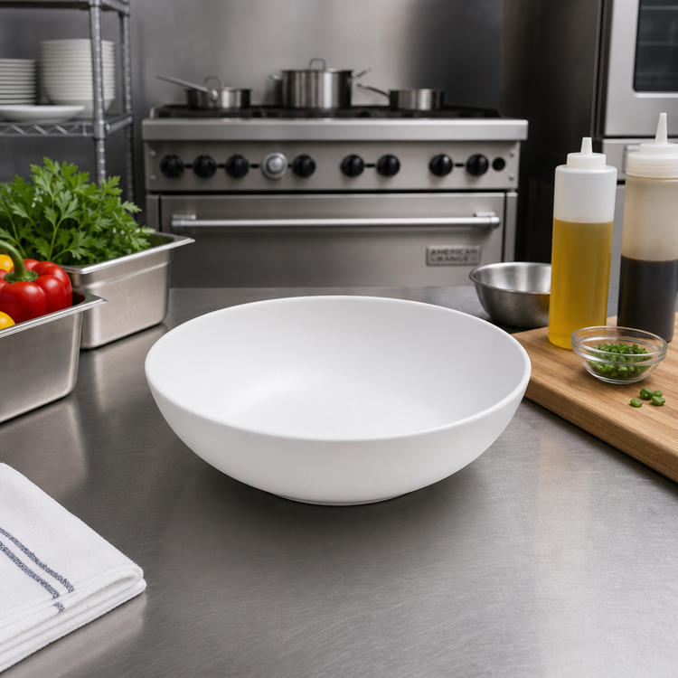 Product image #3 for American Metalcraft Mix & Matte 24 oz Round Melamine Bowl, Matte White