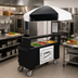 Thumbnail image #3 for Cambro Camcruiser® Black Polyethylene Vending Cart with 3 Full-Size Wells and 72-Inch Umbrella