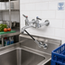 Thumbnail image #2 for T&S Brass Wall-Mounted Service Sink Faucet, 8-Inch Adjustable Centers, Vacuum Breaker Hook, Polished Chrome-Plated