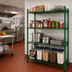 Thumbnail image #2 for Steel Works Heavy Duty 4-Tier Stationary Wire Shelving Unit, 18 in. D x 42 in. W x 74 in. H, Green Epoxy