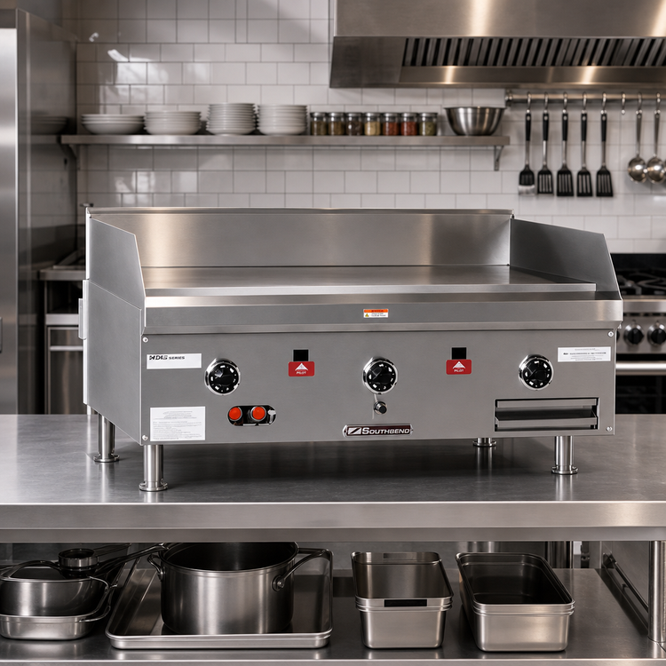 Product image #2 for Southbend HDG-60 Countertop Gas Griddle with 60-Inch x 24-Inch Cooking Surface, 1-Inch Polished Steel Plate