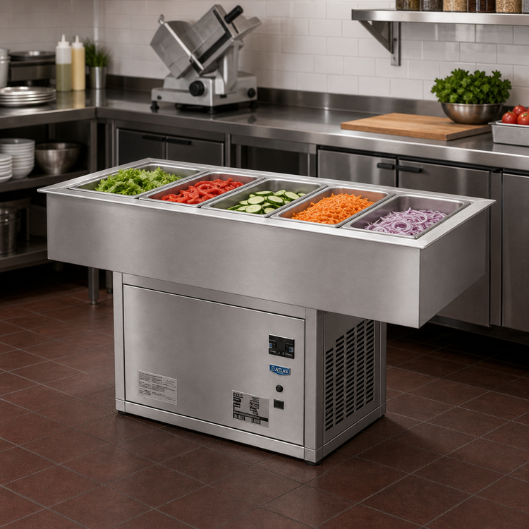 Product image #2 for Atlas Metal WCM-5 5-Pan Full-Size Refrigerated Drop-In Cold Well